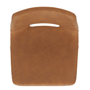 Safavieh Raylee Counter Stool – Contemporary Vegan Leather Design With Angled Legs For Modern Interiors Cognac / Black BST3015B