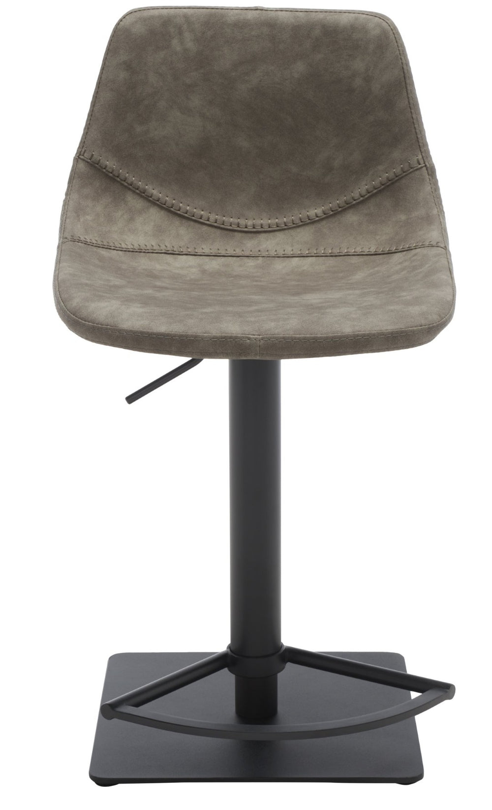 Safavieh Kynlee Gas Lift Barstool - Contemporary Minimalism With Vintage Vegan Leather And Designer Details Grey / Black BST3016A