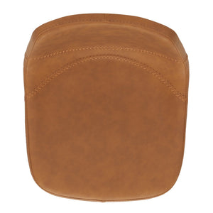 Safavieh Kynlee Gas Lift Barstool - Contemporary Minimalism With Vintage Vegan Leather And Designer Details Cognac / Black BST3016B