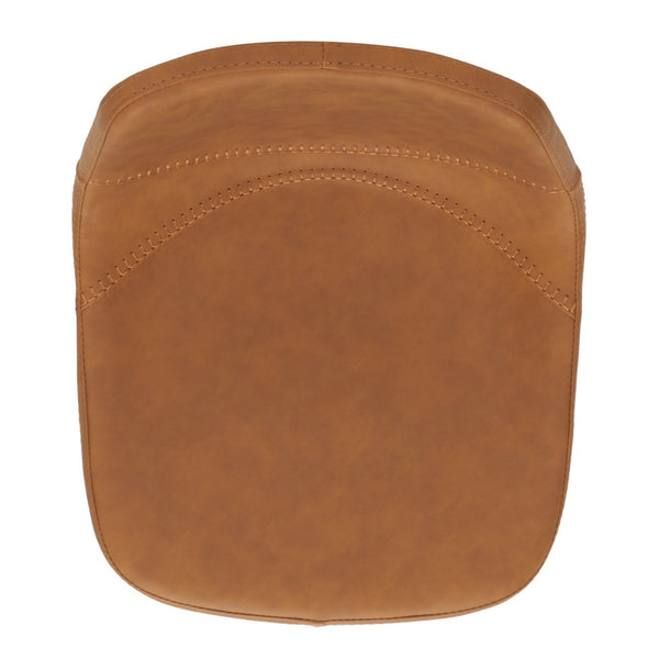Safavieh Kynlee Gas Lift Barstool - Contemporary Minimalism With Vintage Vegan Leather And Designer Details Cognac / Black BST3016B