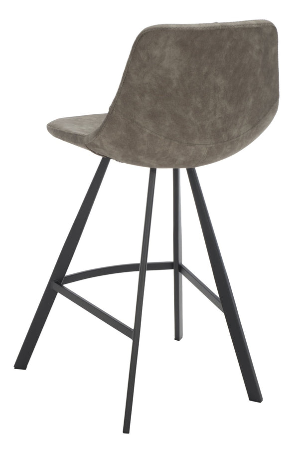 Safavieh Ryanne Counter Stool - Modern Minimalist Design With Contoured Seat And Chic Cross-Stitch Detail Grey / Black BST3017A