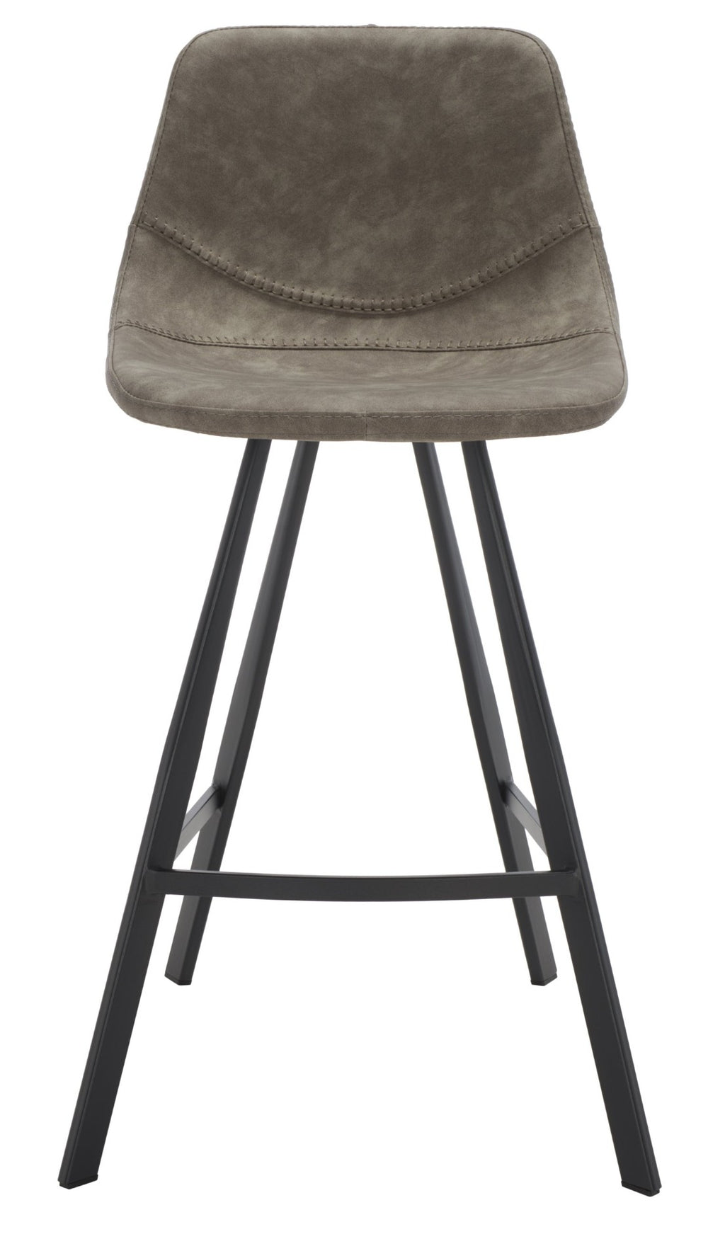 Safavieh Ryanne Counter Stool - Modern Minimalist Design With Contoured Seat And Chic Cross-Stitch Detail Grey / Black BST3017A