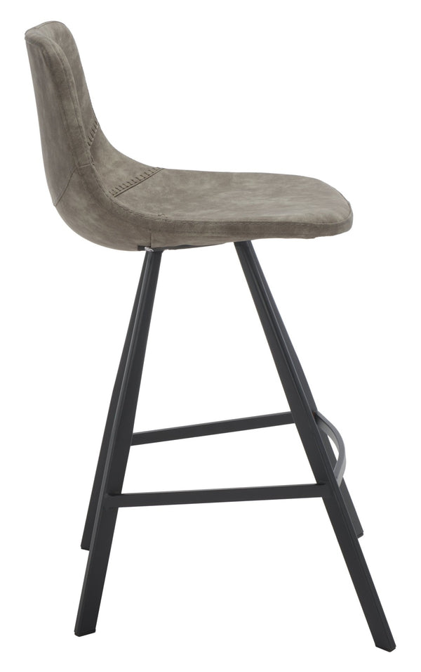 Safavieh Ryanne Counter Stool - Modern Minimalist Design With Contoured Seat And Chic Cross-Stitch Detail Grey / Black BST3017A