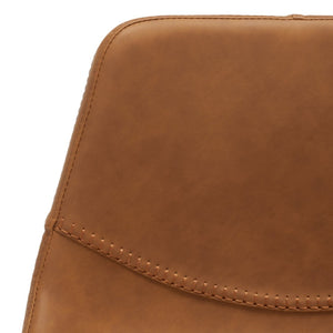 Safavieh Ryanne Counter Stool - Modern Minimalist Design With Contoured Seat And Chic Cross-Stitch Detail Cognac / Black BST3017B