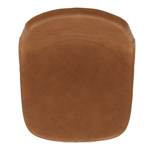 Safavieh Ryanne Counter Stool - Modern Minimalist Design With Contoured Seat And Chic Cross-Stitch Detail Cognac / Black BST3017B