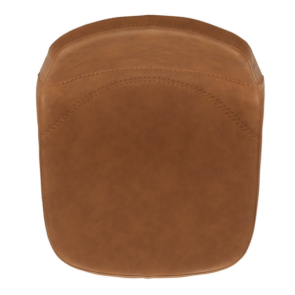 Safavieh Ryanne Counter Stool - Modern Minimalist Design With Contoured Seat And Chic Cross-Stitch Detail Cognac / Black BST3017B