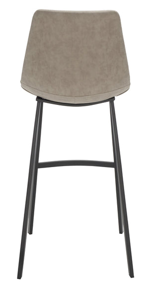 Safavieh Rhyatte Contemporary Bar Stool With Stone Vegan Leather, Black Iron Base & Ergonomic Comfort Design BST3018B
