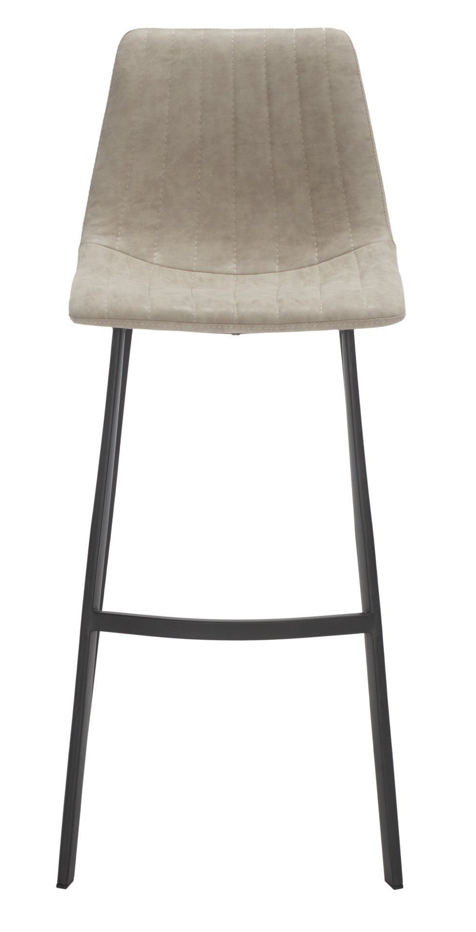 Safavieh Rhyatte Contemporary Bar Stool With Stone Vegan Leather, Black Iron Base & Ergonomic Comfort Design BST3018B