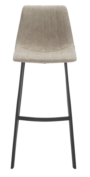 Safavieh Rhyatte Contemporary Bar Stool With Stone Vegan Leather, Black Iron Base & Ergonomic Comfort Design BST3018B