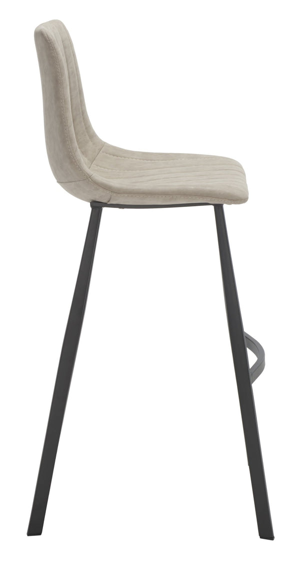 Safavieh Rhyatte Contemporary Bar Stool With Stone Vegan Leather, Black Iron Base & Ergonomic Comfort Design BST3018B