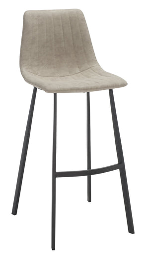 Safavieh Rhyatte Contemporary Bar Stool With Stone Vegan Leather, Black Iron Base & Ergonomic Comfort Design BST3018B