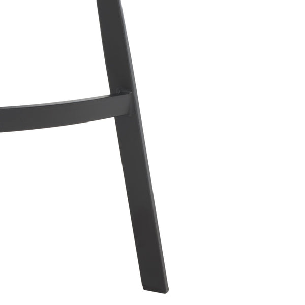 Safavieh Rodi Modern Vintage Counter Stool - Channel-Tufted Grey Vegan Leather & Soft Fabric Arms For Comfort BST3019A