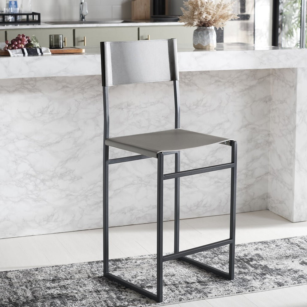 Safavieh Layne Counter Stool Light Grey / Black  BST3020A