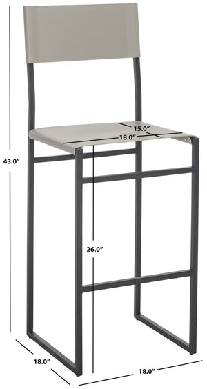 Safavieh Layne Barstool Light Grey / Black  BST3021A