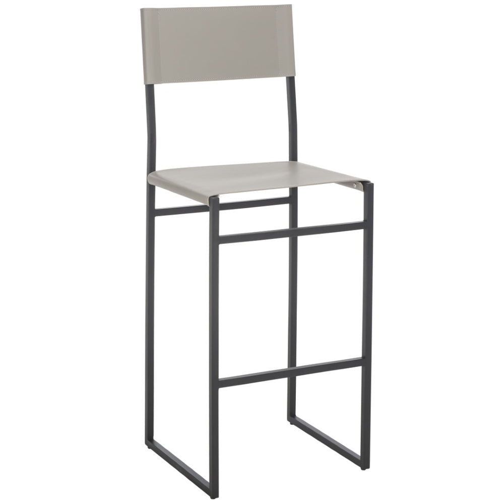 Safavieh Layne Barstool - Stylish Mid-Century Industrial Design With Durable Upholstery For Modern Spaces Light Grey / Black BST3021A
