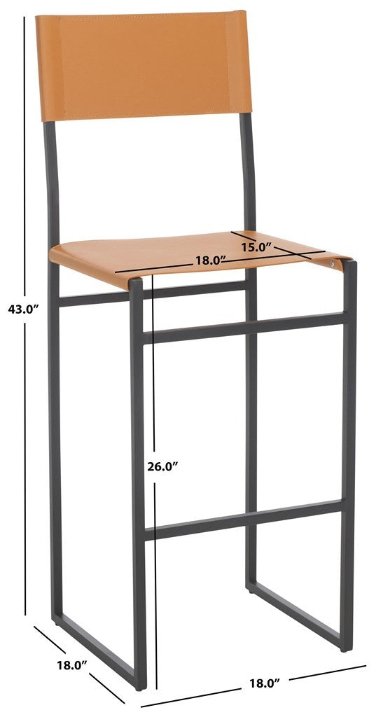 Safavieh Layne Barstool Cognac / Black BST3021D