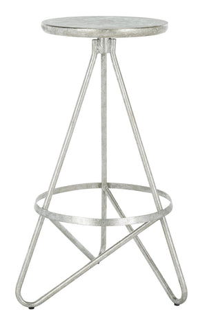 Safavieh Galexia Bar Stool - Modern Retro Design With Sculptural Lines For Stylish Home Or Commercial Spaces Silver Leaf BST3200B