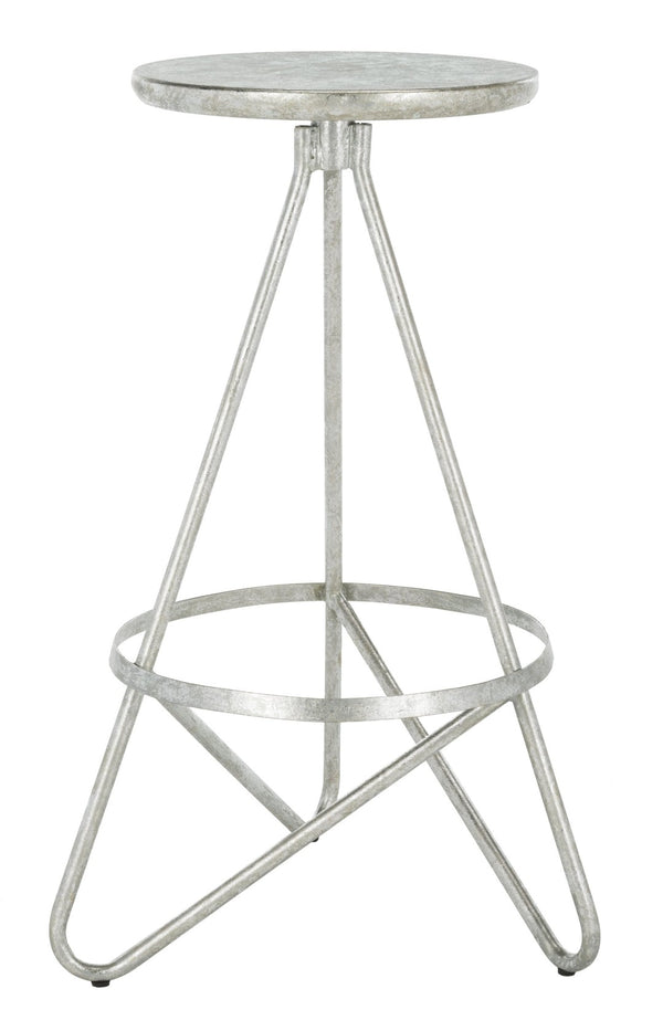 Safavieh Galexia Bar Stool - Modern Retro Design With Sculptural Lines For Stylish Home Or Commercial Spaces Silver Leaf BST3200B