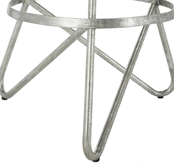 Safavieh Galexia Bar Stool - Modern Retro Design With Sculptural Lines For Stylish Home Or Commercial Spaces Silver Leaf BST3200B