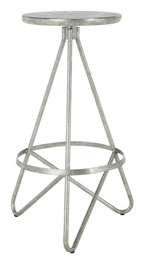 Safavieh Galexia Bar Stool - Modern Retro Design With Sculptural Lines For Stylish Home Or Commercial Spaces Silver Leaf BST3200B