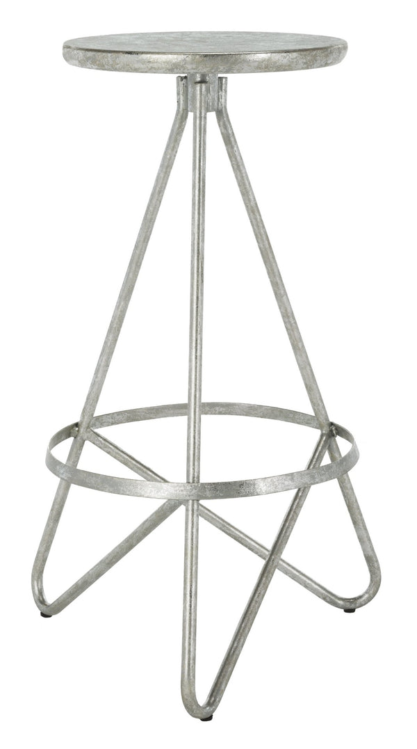 Safavieh Galexia Bar Stool - Modern Retro Design With Sculptural Lines For Stylish Home Or Commercial Spaces Silver Leaf BST3200B