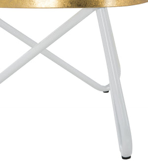 Safavieh Galexia Bar Stool - Modern Retro Design With Sculptural Lines For Stylish Home Or Commercial Spaces Gold Top+Ring/White Legs BST3200C