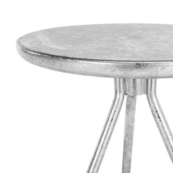 Safavieh Galexia Counter Stool: Vintage Industrial Charm With Sculptural Iron Frame For Stylish Comfort Silver Leaf BST3201B