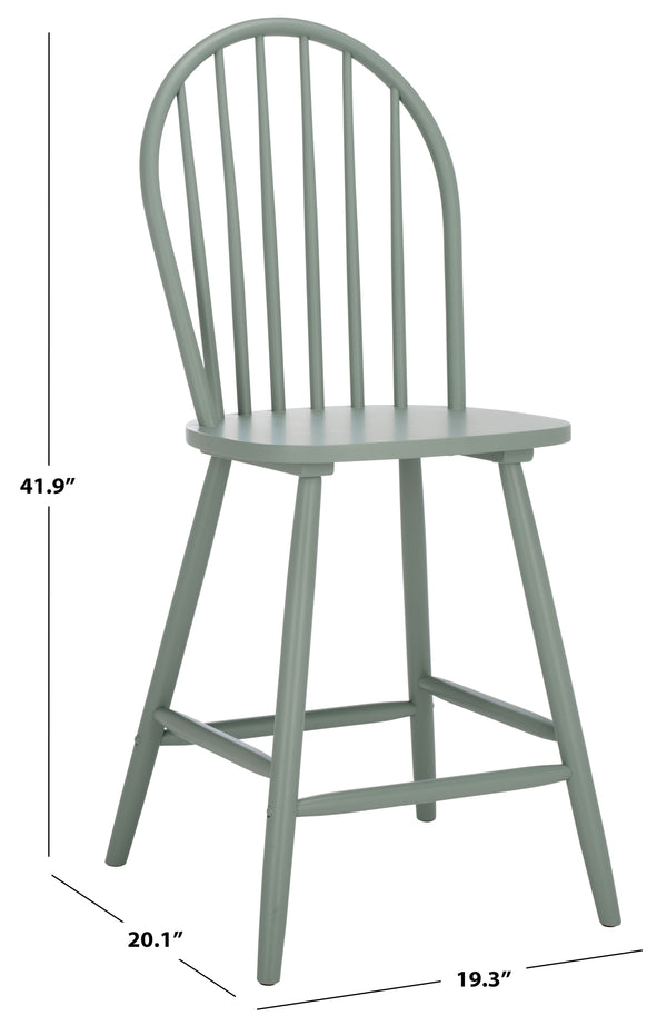 Safavieh Omaha Counter Stool In Tranquil Sage - Stylish Rubberwood Design For Modern Home Decor Upgrade Sage Wood Bst3300a