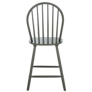 Safavieh Omaha Counter Stool In Tranquil Sage - Stylish Rubberwood Design For Modern Home Decor Upgrade Dark Green Wood Bst3300b