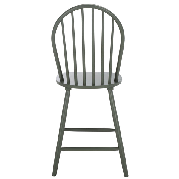 Safavieh Omaha Counter Stool In Tranquil Sage - Stylish Rubberwood Design For Modern Home Decor Upgrade Dark Green Wood Bst3300b