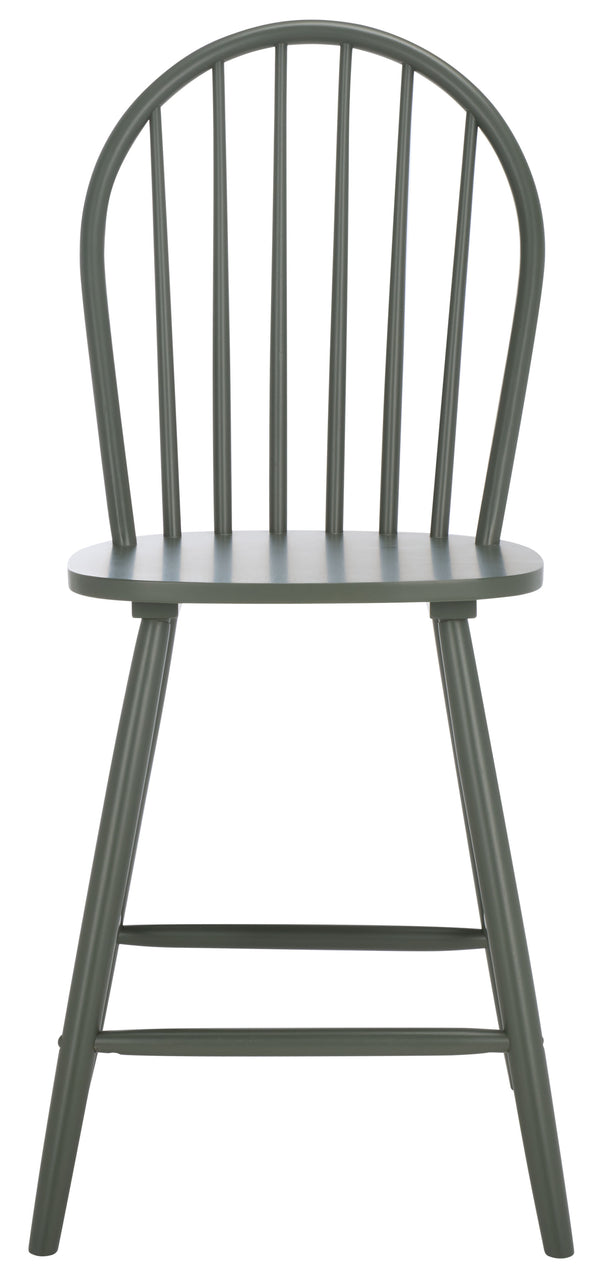 Safavieh Omaha Counter Stool In Tranquil Sage - Stylish Rubberwood Design For Modern Home Decor Upgrade Dark Green Wood Bst3300b