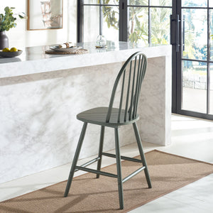 Safavieh Omaha Counter Stool In Tranquil Sage - Stylish Rubberwood Design For Modern Home Decor Upgrade Dark Green Wood Bst3300b