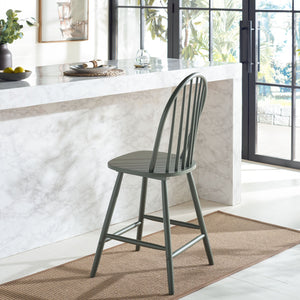 Safavieh Omaha Counter Stool In Tranquil Sage - Stylish Rubberwood Design For Modern Home Decor Upgrade Dark Green Wood Bst3300b