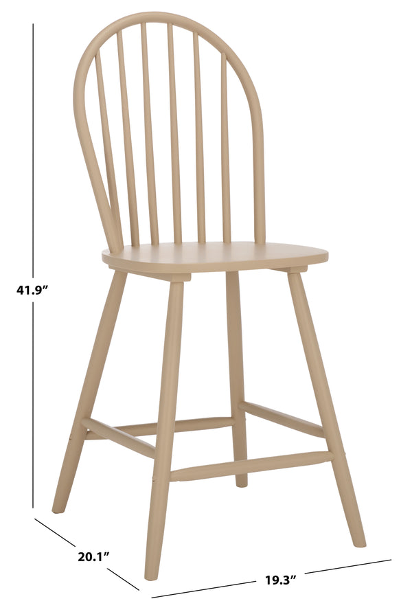 Safavieh Omaha Counter Stool In Tranquil Sage - Stylish Rubberwood Design For Modern Home Decor Upgrade Khaki Wood Bst3300c