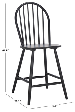 Safavieh Omaha Counter Stool In Tranquil Sage - Stylish Rubberwood Design For Modern Home Decor Upgrade Black Wood Bst3300d