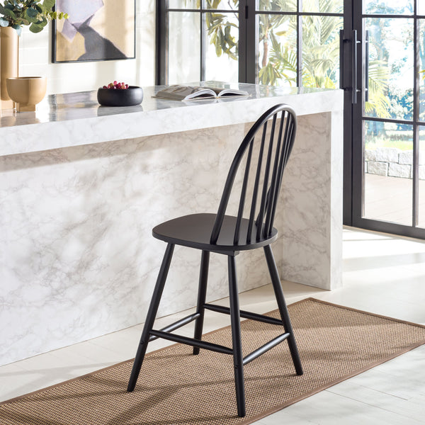 Safavieh Omaha Counter Stool In Tranquil Sage - Stylish Rubberwood Design For Modern Home Decor Upgrade Black Wood Bst3300d