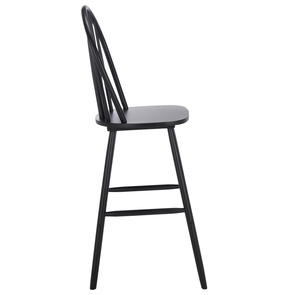 Safavieh Omaha Bar Stool - Elegant Rubberwood Design In Soothing Sage Color For Timeless Comfort & Style Black Wood Bst3301d