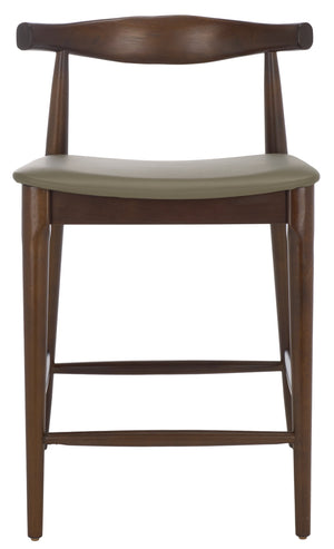 Safavieh Elbow Counter Stool - Stylish Olive And Espresso Design For Comfort And Home Decor Elegance Olive ,Espresso Wood ,Pvc ,Foam Bst3302a