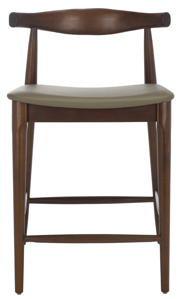 Safavieh Elbow Counter Stool - Stylish Olive And Espresso Design For Comfort And Home Decor Elegance Olive ,Espresso Wood ,Pvc ,Foam Bst3302a
