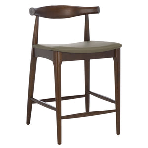 Safavieh Elbow Counter Stool - Stylish Olive And Espresso Design For Comfort And Home Decor Elegance Olive ,Espresso Wood ,Pvc ,Foam Bst3302a