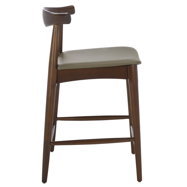 Safavieh Elbow Counter Stool - Stylish Olive And Espresso Design For Comfort And Home Decor Elegance Olive ,Espresso Wood ,Pvc ,Foam Bst3302a