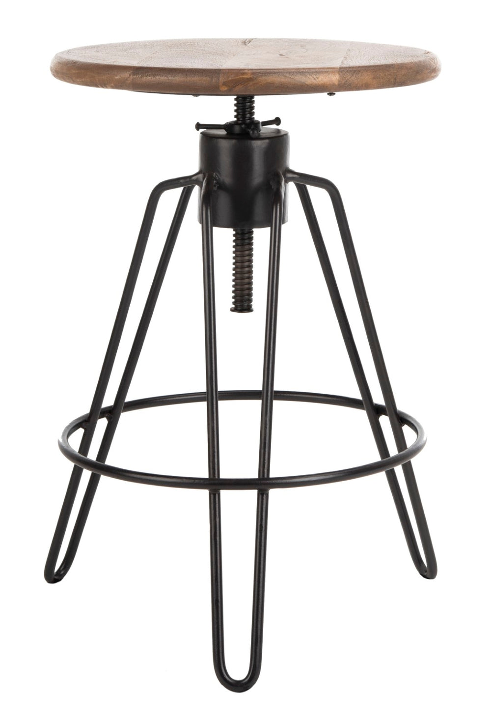 Safavieh Kai Adjustable Swivel Counter Stool – Modern Mango Wood & Black Metal, Perfect For Stylish Spaces! BST3700A