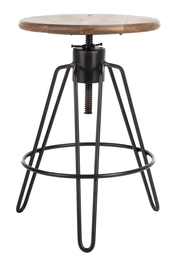 Safavieh Kai Adjustable Swivel Counter Stool – Modern Mango Wood & Black Metal, Perfect For Stylish Spaces! BST3700A