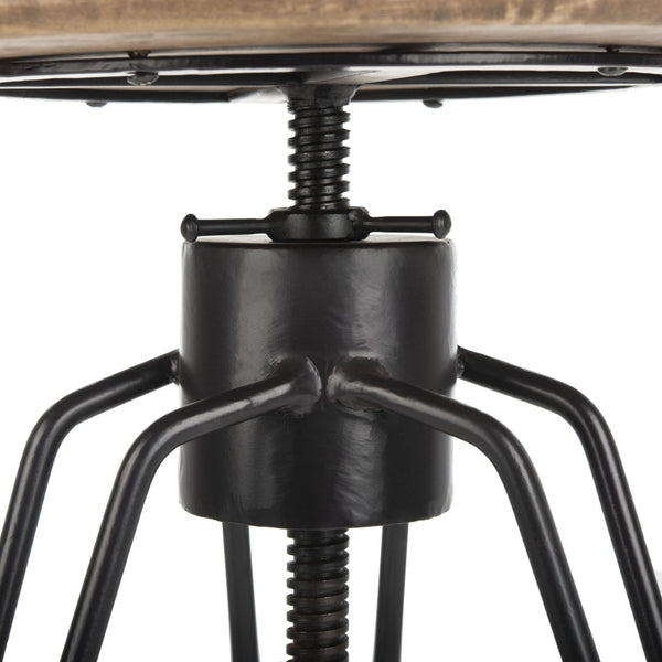 Safavieh Kai Adjustable Swivel Counter Stool – Modern Mango Wood & Black Metal, Perfect For Stylish Spaces! BST3700A