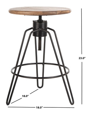 Safavieh Kai Adjustable Swivel Counter Stool – Modern Mango Wood & Black Metal, Perfect For Stylish Spaces! BST3700A