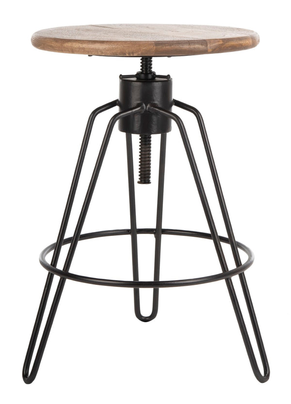 Safavieh Kai Adjustable Swivel Counter Stool – Modern Mango Wood & Black Metal, Perfect For Stylish Spaces! BST3700A