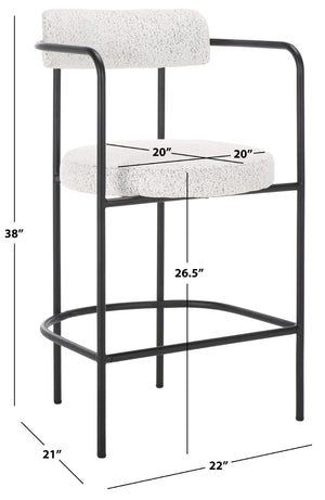 Safavieh Andrean Arm Counter Stool Black / White / Black BST3901B