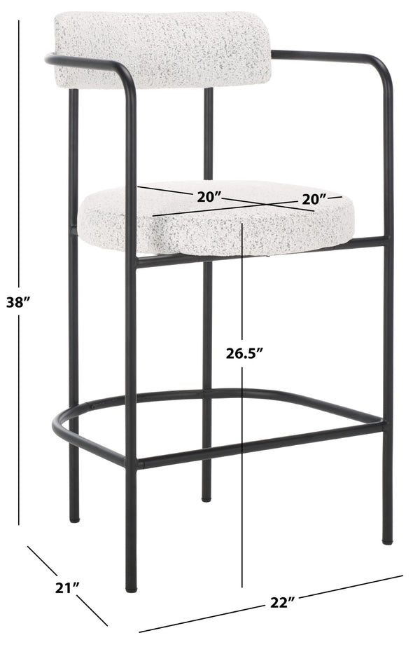Safavieh Andrean Arm Counter Stool Black / White / Black BST3901B