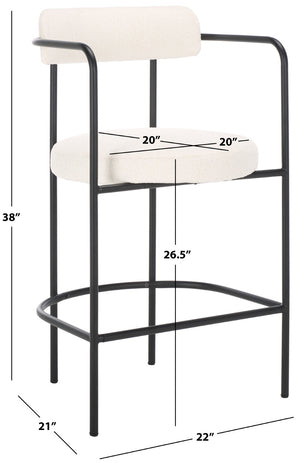 Safavieh Andrean Arm Counter Stool White / Black BST3901C
