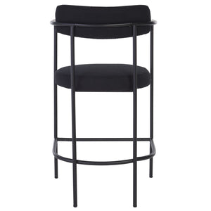 Safavieh Andrean Arm Counter Stool - Modern Elegance With Plush Boucle Upholstery And Sturdy Metal Legs Black / Black BST3901D